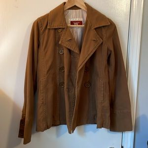 Women's Medium Hollister Jacket Striped Interior Lining with Brown Shell
